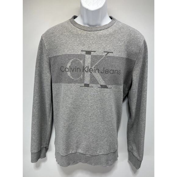 CALVIN KLEIN MENS GRAY FLEECE CREW NECK LONG SLEEVE SWEATSHIRT SIZE L - Picture 1 of 7